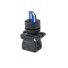 Переключатель  на 3 положения с фиксацией и подсветкой, синий, 1NO, 24V AC/DC, IP65, пластик Meyertec MTB5-AK36711