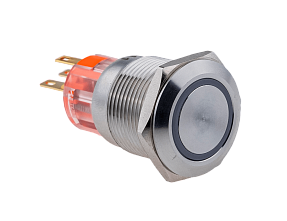 Кнопка с подсветкой синяя, с возвратом, 220В AC, IP67 Meyertec MT67-R220B11