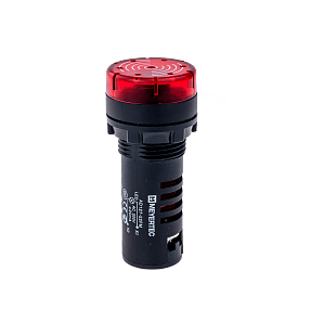 Зуммер с подсветкой, 80дБ, красный, 24V AC/DC, IP40, пластик Meyertec MT22-SM24