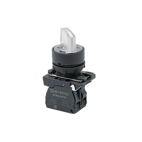 Переключатель  на 3 положения с фиксацией и подсветкой,  белый, 1NO, 220V AC/DC, IP65, пластик Meyertec MTB5-AK31713