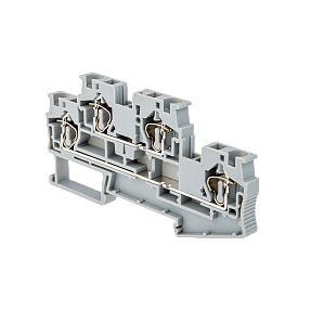 Клемма пружинная двухуровневая,  4 мм², серая Meyertec MTS-D4