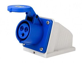 Розетка стац. 2Р+РЕ 16А 220В IP44 РС-103