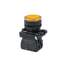 Кнопка желтая с подсветкой, 1NO, 220V AC/DC, IP65, пластик Meyertec MTB5-AW35713