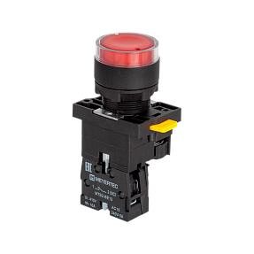 Кнопка красная с подсветкой, 1NС, 220V AC/DC, IP54, пластик Meyertec MTB2-EW34623