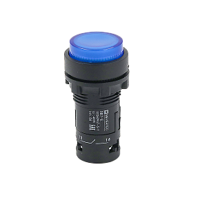 Кнопка синяя выступающая с подсветкой, 1NO, 220V AC, IP54, пластик Meyertec MTB7-EW36616