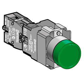 Кнопка с подсветкой зеленая 220V 1NO Meyertec MTB2-BW3363