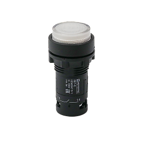 Кнопка белая выступающая с подсветкой, 1NO, 24V AC/DC, IP54, пластик Meyertec MTB7-EW31611