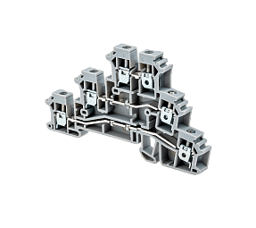 Клемма винтовая трехуровневая, 2.5 мм², серая Meyertec MTU-TR2.5