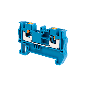 Клемма push-in проходная, 4 мм², синяя Meyertec MTP-4BL