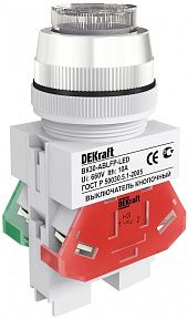 Выкл. кноп. ABLFP D30 БЕЛЫЙ LED 220В ВK-30