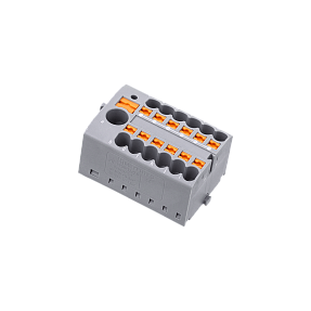 Клемма push-in распределительная с питанием, 6 мм²/12x2.5 мм², серая, Meyertec MTP-RPD6/12x2.5