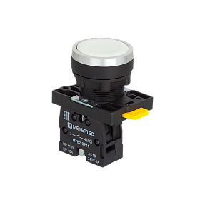 Кнопка плоская белая, 1NO, IP54, пластик Meyertec MTB2-EAZ111