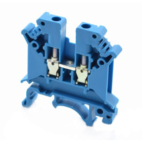 Клемма винтовая проходная, 4 мм², синяя Meyertec MTU-4BL