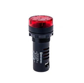 Зуммер с подсветкой, 80дБ, красный, 220V AС, IP40, пластик Meyertec MT22-SM220
