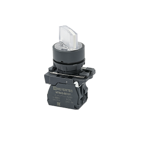 Переключатель  3 положения с фиксацией и подсветкой,  белый, 1NO, 24V AC/DC, IP65, пластик Meyertec MTB5-AK31711