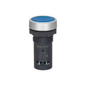 Кнопка плоская синяя, 1NO, IP65, пластик Meyertec MTB8-EA61