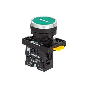 Кнопка плоская зеленая, маркировка "I", 1NO, IP54, пластик Meyertec MTB2-EA31521