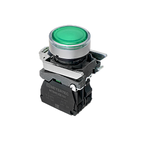 Кнопка зеленая с подсветкой, 1NO, 24V AC/DC, IP65, металл Meyertec MTB4-BW33711