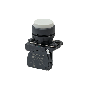 Кнопка выступающая белая, 1NO, IP65, пластик Meyertec MTB5-AL11