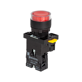 Кнопка красная с подсветкой, 1NС, 24V AC/DC, IP54, пластик Meyertec MTB2-EW34621