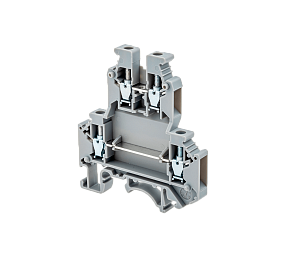 Клемма винтовая двухуровневая,  4 мм², серая Meyertec MTU-D4