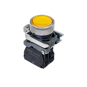 Кнопка желтая с подсветкой, 1NO, 24V AC/DC, IP65, металл Meyertec MTB4-BW35711