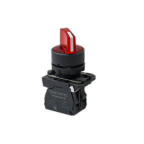 Переключатель  на 2 положения с фиксацией и подсветкой, красный, 1NС, 220V AC/DC, IP65, пластик Meyertec MTB5-AK24723