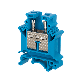 Клемма винтовая проходная, 16 мм², синяя Meyertec MTU-16BL