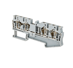 Клемма пружинная четырехпроводная 4 мм² серая MeyerTec MTS-FO4