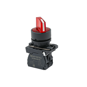 Переключатель на 3 положения с фиксацией и подсветкой, красный, 1NС, 24V AC/DC, IP65, пластик Meyertec MTB5-AK34721
